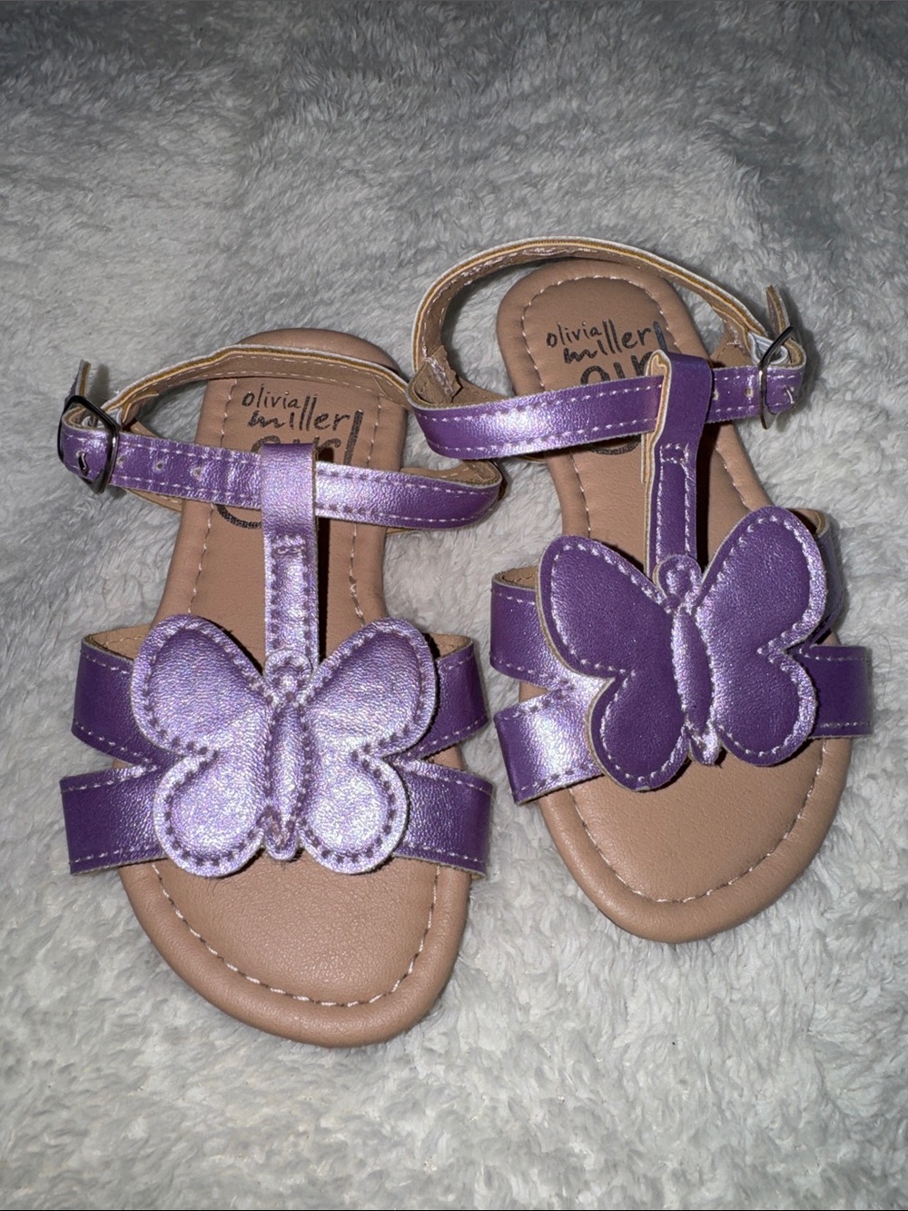 Metallic purple toddler sandals